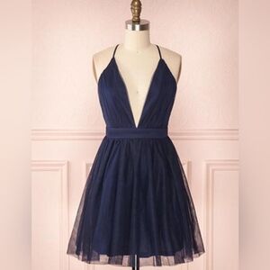 Elegant Navy Blue Women's Dress